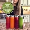 Juice Bottles - 4 Pack Wide Mouth Glass Bottles with Lids - for Juicing, Smoothies, Infused Water, Beverage Storage - 16oz, BPA Free, Stainless Steel Lids, Leakproof, Reusable, Borosilicate